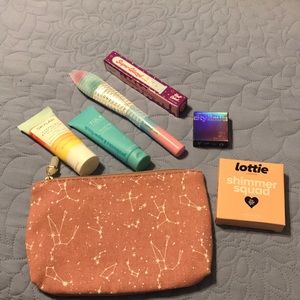 Ipsy lined makeup bag with 6 NEW products